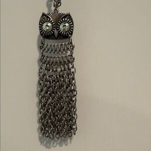 Silver Owl Pendant Necklace